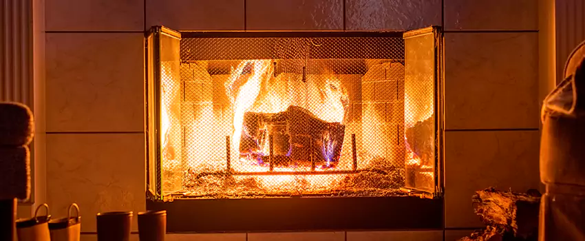 Mendota Hearth Landscape Fireplace Installation in Braintree, Massachusetts